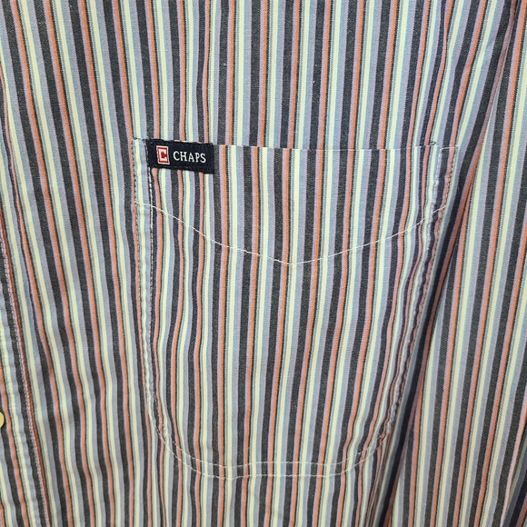 CHAPS Button Down Long Sleeve Shirt Multicolor Stripes Size XXL - Picture 2 of 6